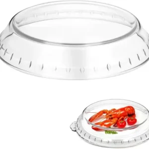 Glass mikrobølgeovnsdeksel Varmebestandig sprutbeskyttelse for oppvarming og damping av tallerkener og skåler Transparent 28 cm