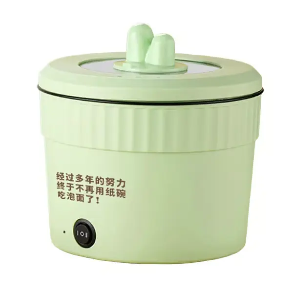 Elektrisk Gryte Non-Stick Ramen Koker Multifunksjonell Gryte for Wok Biff Nudler Ramen Koker db Green 1.8L Kimchi Pot