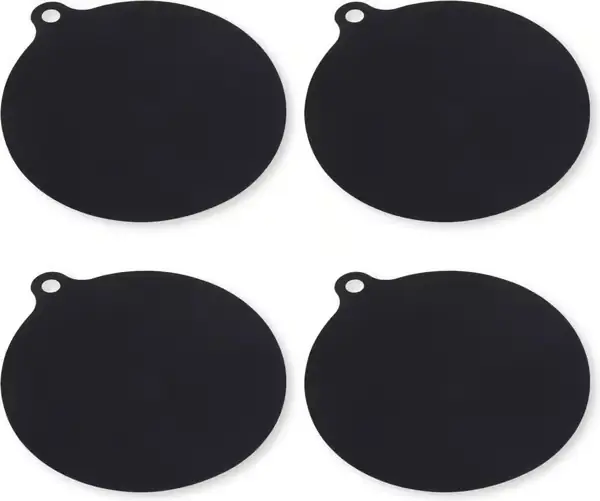 Induksjonsbeskyttelse - Gryteunderlag - Sett med 4 - 22 cm - Tåler opptil 240 ºC - Silikon - Svart