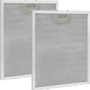 Metallfettfilter for kjøkkenvifte 320x260mm, 2 stk, Mesh-filter tilbehør til kjøkkenvifter - Sølv