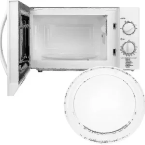 Universell mikrobølgeovn-tallerken i glass med stativ, 245 mm / 24,5 cm / 9,65 tommer