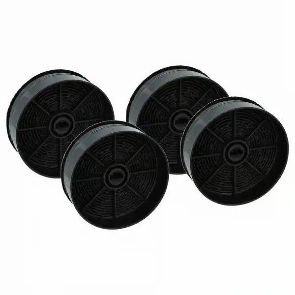 4-pakning erstatningsfilter med aktivert karbon for ventilator, passer til modellene ECFB03, 33005513, 902979880 - 12,4 cm størrelse Black