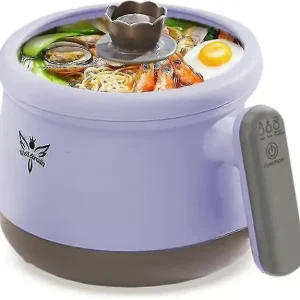 Smart Automatisk Multifunksjonell Elektrisk Gryte 1.8l, Shabu Mini Non-stick Gryte Med Multi-effektkontroll, Elektrisk Komfyr Wit-XinHan Purple