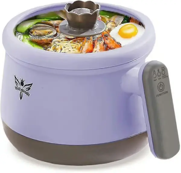 Smart Automatisk Multifunksjonell Elektrisk Gryte 1.8l, Shabu Mini Non-stick Gryte Med Multi-effektkontroll, Elektrisk Komfyr Wit-XinHan Purple