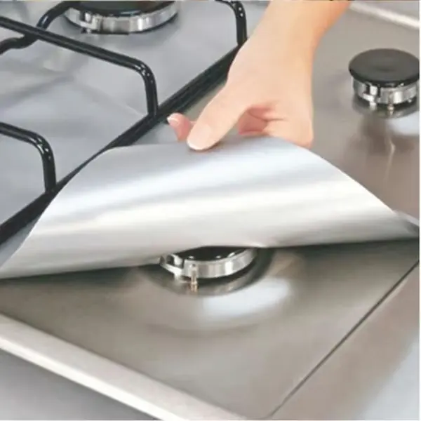 10 stk Universal Gasskomfyr Beskyttelsesfolie, Gjenbrukbar Gasskomfyrbeskyttelse Platetoppbeskyttelse 27*27cm