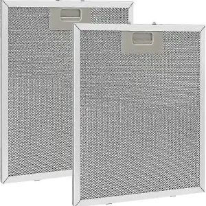2 stk. Metall Fettfilter 320x260mm, Aluminium, Anti-Fett, Vaskbart, Mesh, Tilbehør til Kjøkkenvifter - Sølv (FMY)