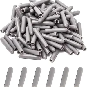 100 stk. oppvaskmaskinkurvdeksel, oppvaskmaskinhette, for å beskytte pinnene, kompatibel med oppvaskkurv, rustfri, grå, 2,5*0,5 cm, plastmateriale