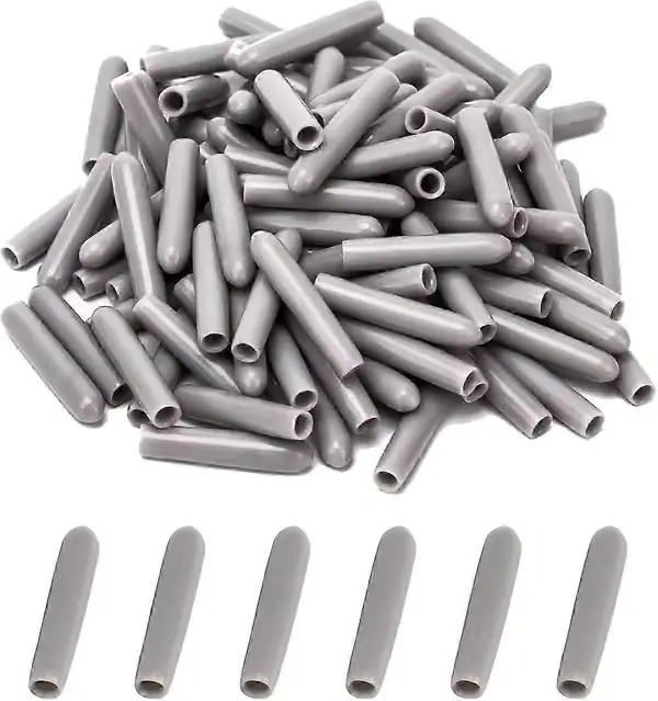 100 stk. oppvaskmaskinkurvdeksel, oppvaskmaskinhette, for å beskytte pinnene, kompatibel med oppvaskkurv, rustfri, grå, 2,5*0,5 cm, plastmateriale
