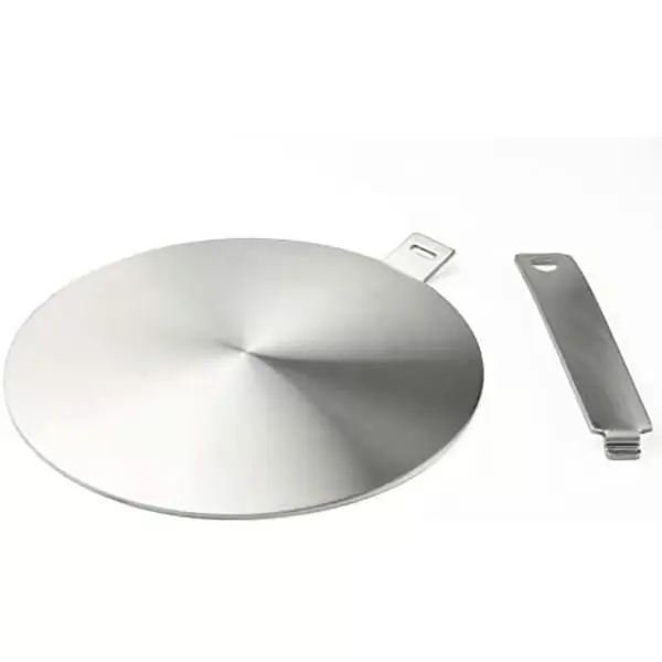 Induksjonsadapter, konverteringsplate kompatibel med induksjonstopp, varmefordelingsplate med avtakbart håndtak og base 20 cm