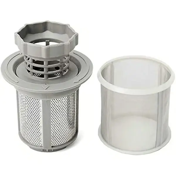 Oppgraderingssett for oppvaskmaskin, mikronettfilter for Bosch Neff Siemens, PE66 nylon rustfritt stål, 3-i-1 filtersett, grå