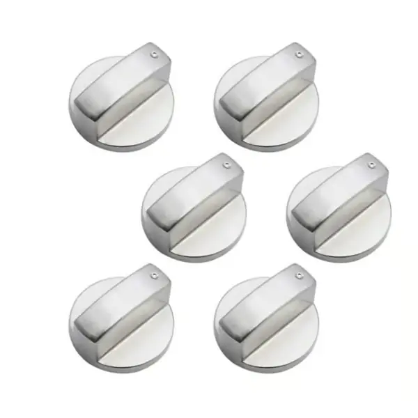 6 stk. universelle kontrollknotter i metall for gasskomfyr, 6 mm universelle kontrollknotter for komfyr