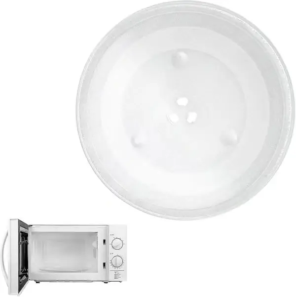 Esx mikrobølgeovn glasstallerken, 27 cm Y-form - Universell glasstallerken for mikrobølgeovn, varmebestandig