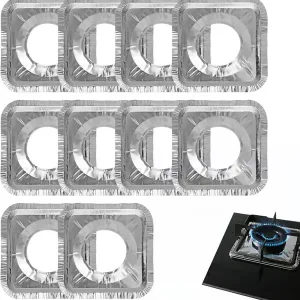 23×23cm Gasskomfyrbeskytter, Gasskomfyrmatte, Gassbrenner Komfyrbeskytter, Aluminiumfolie Gasskomfyrbeskytter, For Kokeplater, Gasskomfyr, 10 stk