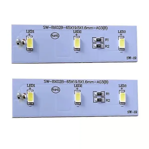 2 stk. LED-lys til kjøleskap for fryserdeler Zbe2350hca Lyslist Sw-bx02b Erstatning LED-stripe B