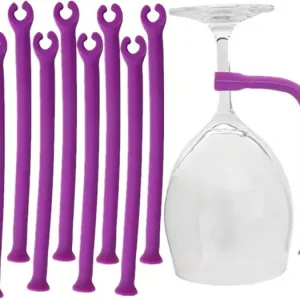  Oppvaskmaskinsikker glassholdersett med 8 - Silikon vin glassholder 