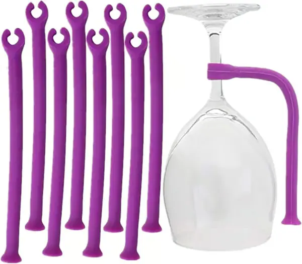 Oppvaskmaskinsikker glassholdersett med 8 - Silikon vin glassholder