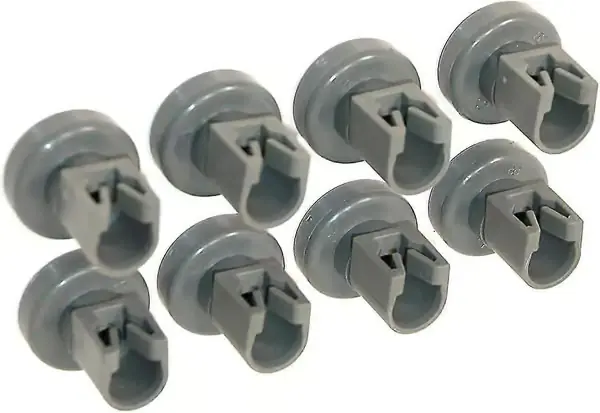 25 mm hjul til øvre oppvaskmaskinkurv - 8-pakning, kompatible med Privileg, Faure, AEG, Zanussi, Electrolux
