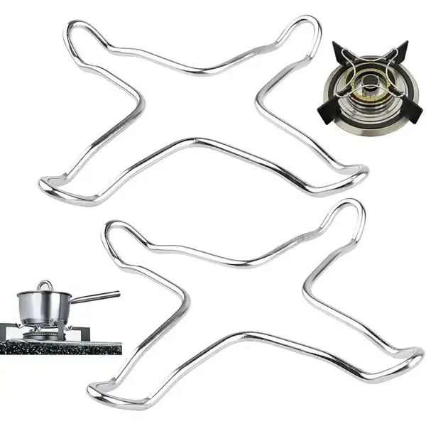 Pakke med Reduksjonsring i Rustfritt Stål for Gasskomfyrtopp, Trivet, Wok, Gasskomfyr, Gasskomfyr, Trivet, Kaffetrakterholder