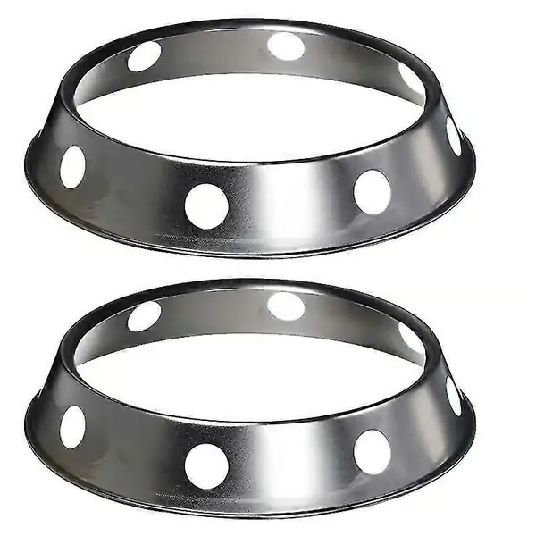 Wokring i rustfritt stål - 2 stk metalliske runde bunn wokstativ - universell størrelse 10,43x11,8 tommer