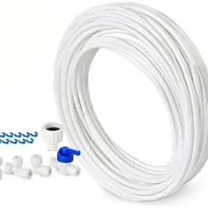 Vanntilførselsslange - 10 m - Tilkoblingssett for europeisk dobbeltdørskjøleskap - Diameter 6-3 mm