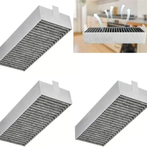 3-pakning kullfilter for kjøkkenvifte 193 x 75 x 35 mm for Bosch Siemens Neff Gaggenau 17004796 17004806, luktabsorberende fettfilter for hjemmekjø...