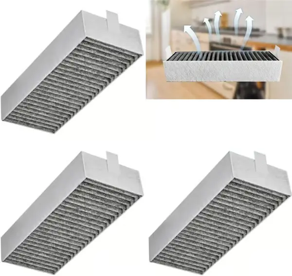 3-pakning kullfilter for kjøkkenvifte 193 x 75 x 35 mm for Bosch Siemens Neff Gaggenau 17004796 17004806, luktabsorberende fettfilter for hjemmekjø...