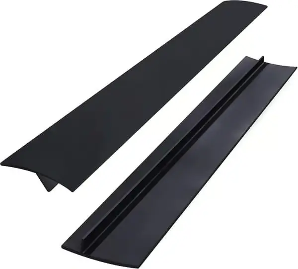 Gap Cover 53 cm Silikon Kjøkken Gap Fyllstoff Komfyrbeskytter for Komfyr Benkeplate Ovn 2 Stykker Svart
