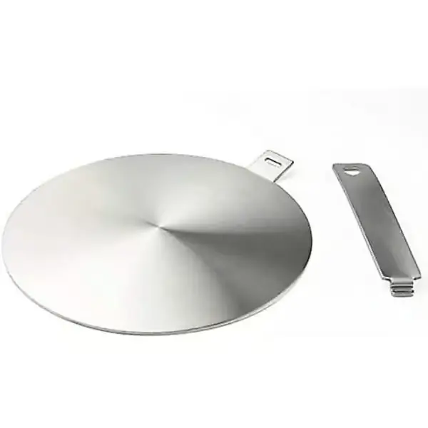 Induksjonsadapter, omformerplate for induksjonstopp, varmespredningsplate med avtakbart håndtak og base 20 cm