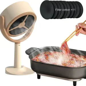 Bærbar røykrenser skrivebord kablet kjøkkenvifte med avtakbare filtre Bærbar avtrekksvifte avtakbar kjøkkenvifte for røyking innendørs BBQ