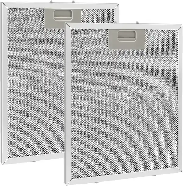 2 stk. 320x260mm Metall Fettfilter, Aluminium, Anti-Fett, Vaskbart, Mesh, Avtrekksvifte Tilbehør for Kjøkkenhetter - Sølv