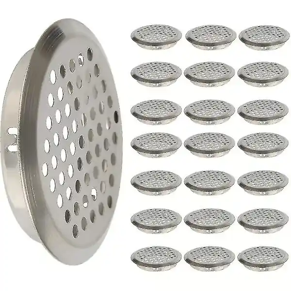 50 stk. ventilasjonsgitter i rustfritt stål, ventilasjonshull, ventilasjonsgitter, runde ventilasjonsgitter, ventilasjonsgaller, ventilasjonsn