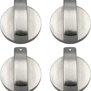 Pxcl Sett Med 4 Sølv Metallknotter For Gasskomfyr, Ovn Eller Platetopp - Festehull Diameter 6 Mm