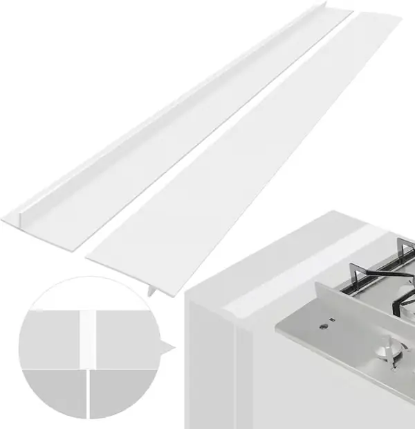 Spislist holder rent mellom komfyr og skap 61.5 cm 2-pakning Hvit