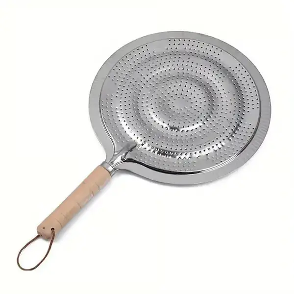Gasskomfyr varmespredningsring for slow cookers, med et trehåndtak; kan også brukes som en varmebestandig matte, gryteunderlag eller kaffekannebrik...