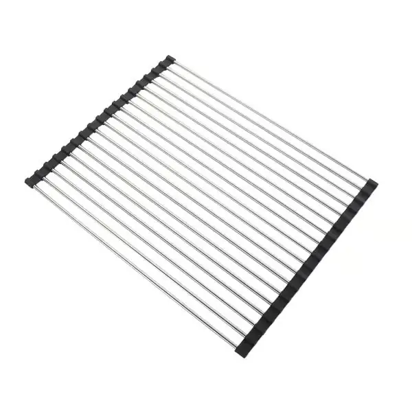 Sammenleggbart oppvaskstativ rustfritt stål sammenleggbart 45 x 35 cm