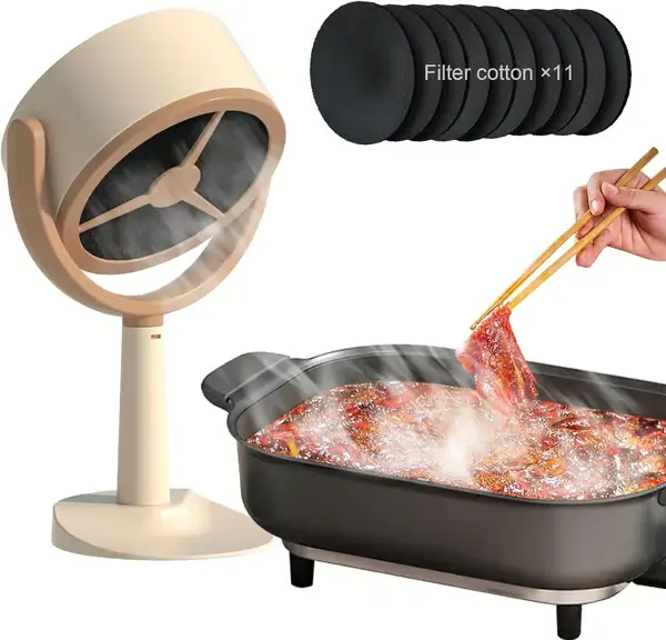 Bærbar røykrenser skrivebord kablet kjøkkenvifte med avtakbare filtre Bærbar avtrekksvifte avtakbar kjøkkenhette for røyking innendørs BBQ