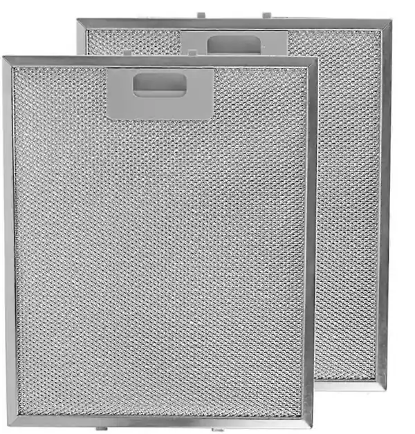 2 x 300 mm x 250 mm Metal Aluminium Cooker Hood Replacement Grease Filter Compatible with Rangemaster Cooker Hood Silver-FA-