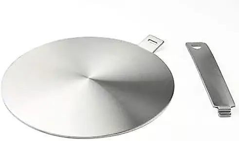 Induksjonsadapter, omformerplate for induksjonstopp, varmefordelingsplate med avtakbart håndtak og base, 20 cm
