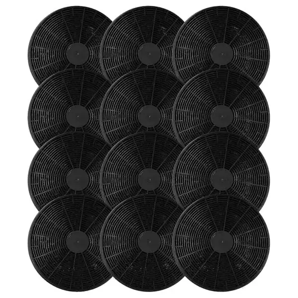 12x Aktivt kullfilter erstatning for Klarstein 10027530, Cgch2, 10027711, 10030983, K10001 for kjøkkenvifte - 17,5 cm