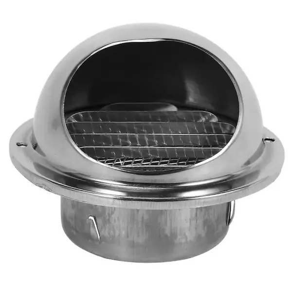 Ventilasjonsveggventil i rustfritt stål, avtrekkskanal 80 mm
