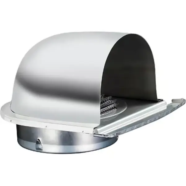 Skorsteinshette/ventilasjonsrist i rustfritt stål for utvendige husvegger, kanaler og avtrekkshetter (100 mm)