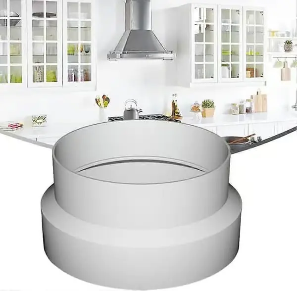 ABS ventilasjonsrør reduserende adapter 100-118mm, fortykket kanalvifte kobling for tørketrommel, kjøkkenhette, baderomsventilasjon, hvit