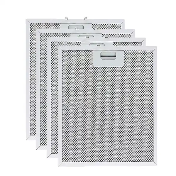 4-pakning aluminium- og aktivt kullfilter for kjøkkenvifte kompatibel med Whirlpool W10169961A, Ikea, Jenn Air