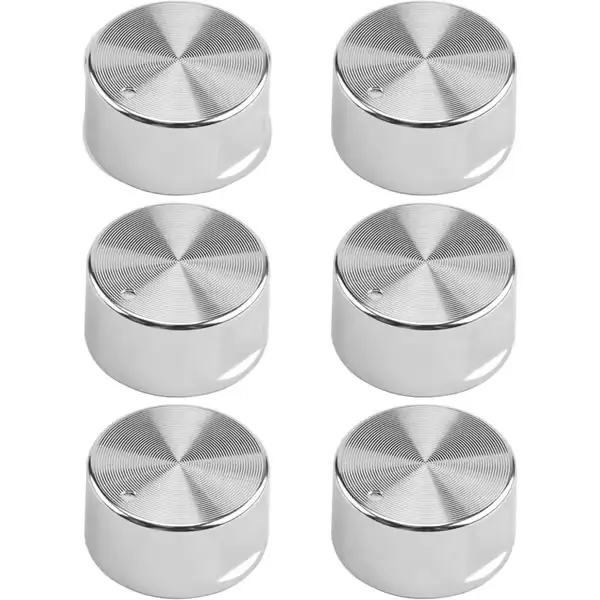 Gasspisknotter 6mm, 6 stk. Universelle gasspisknotter i sinklegering, universelle kontrollbrytere for stekeovn, komfyr og platetopp