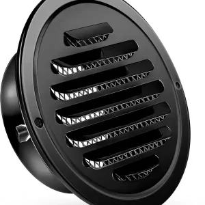 1 stk. ventilasjonsrist i rustfritt stål, 4 tommer rund tørketrommelventil med netting for hjem, utendørs, bad, vegg, tak, utvendig avtrekk
