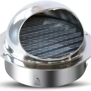 Sfärisk rist - 100 mm ventilasjonsrist - Runde lameller - Myggnetting eksosspjeld - Ventilasjon garasje kjøkken bad veggventilasjonshette