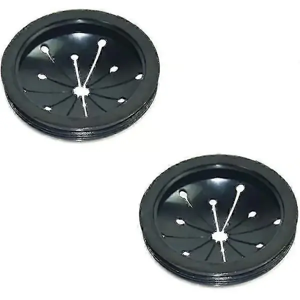 Avfallskvern Sprutbeskyttere Sett med 2 ABS Anti-sprut Erstatningsdeler for Kjøkkenvask Svart 8 x 8 x 1,1 cm Basin Plugs Splash Guards