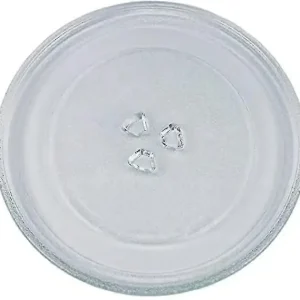 2023-universell mikrobølgeovn platespiller glassplate med 3 fester, 24,5 cm