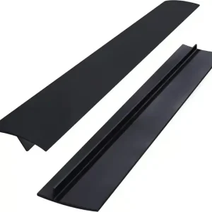 Gap Cover 53 cm Silikon Kjøkkenspaltefyller Spissbeskyttelse for Komfyr Benkeplate Ovn 2 Deler Svart