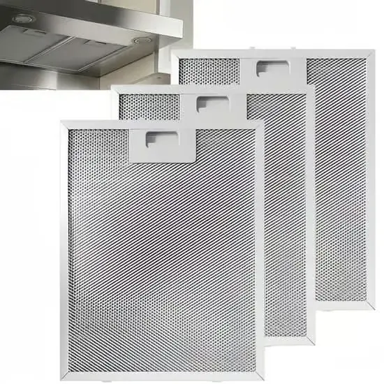 Filter - Kjøkkenviftefilter - 310x250x9mm - Universelt metallfilter for kjøkkenvifte - Metallfettfilter - Passer mange merker - Egnet for kjøkkenvi...